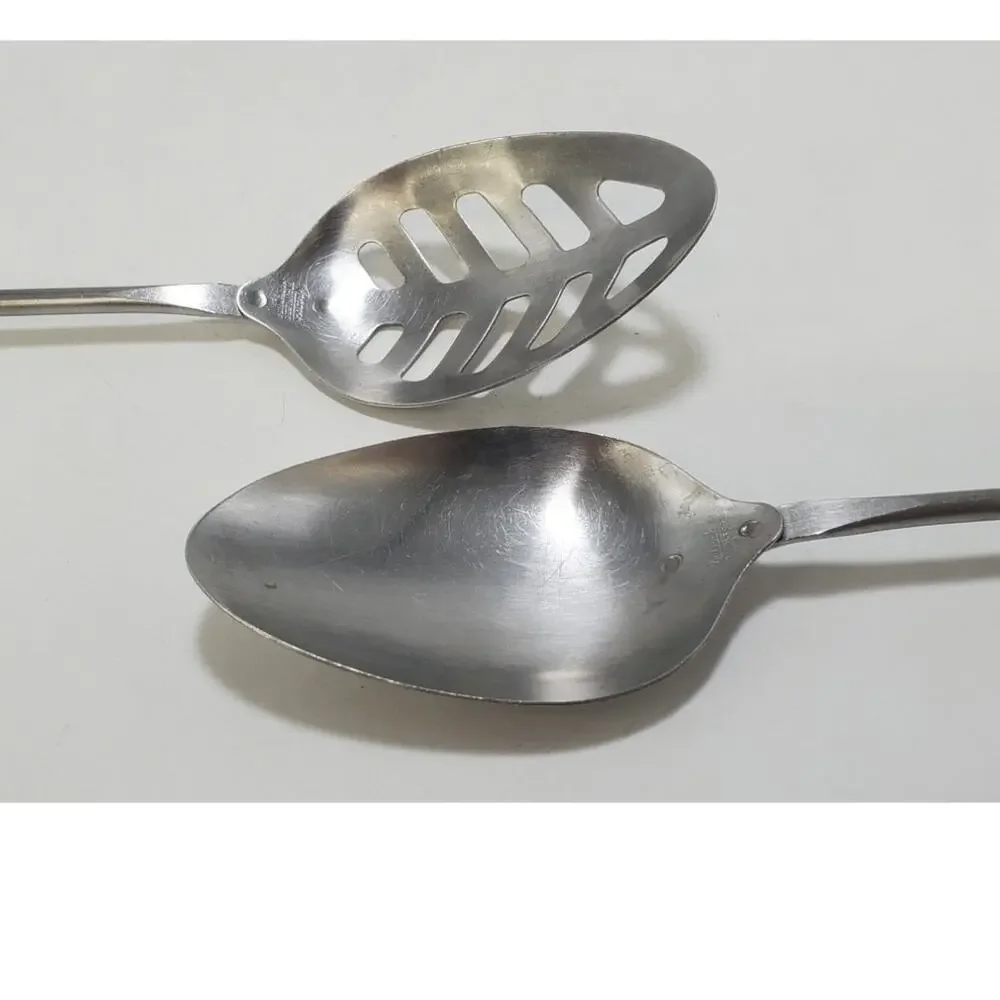 Vintage Androck BULLET Lg Serving/Cooking Spoons Brown Bakelite, Set of 2